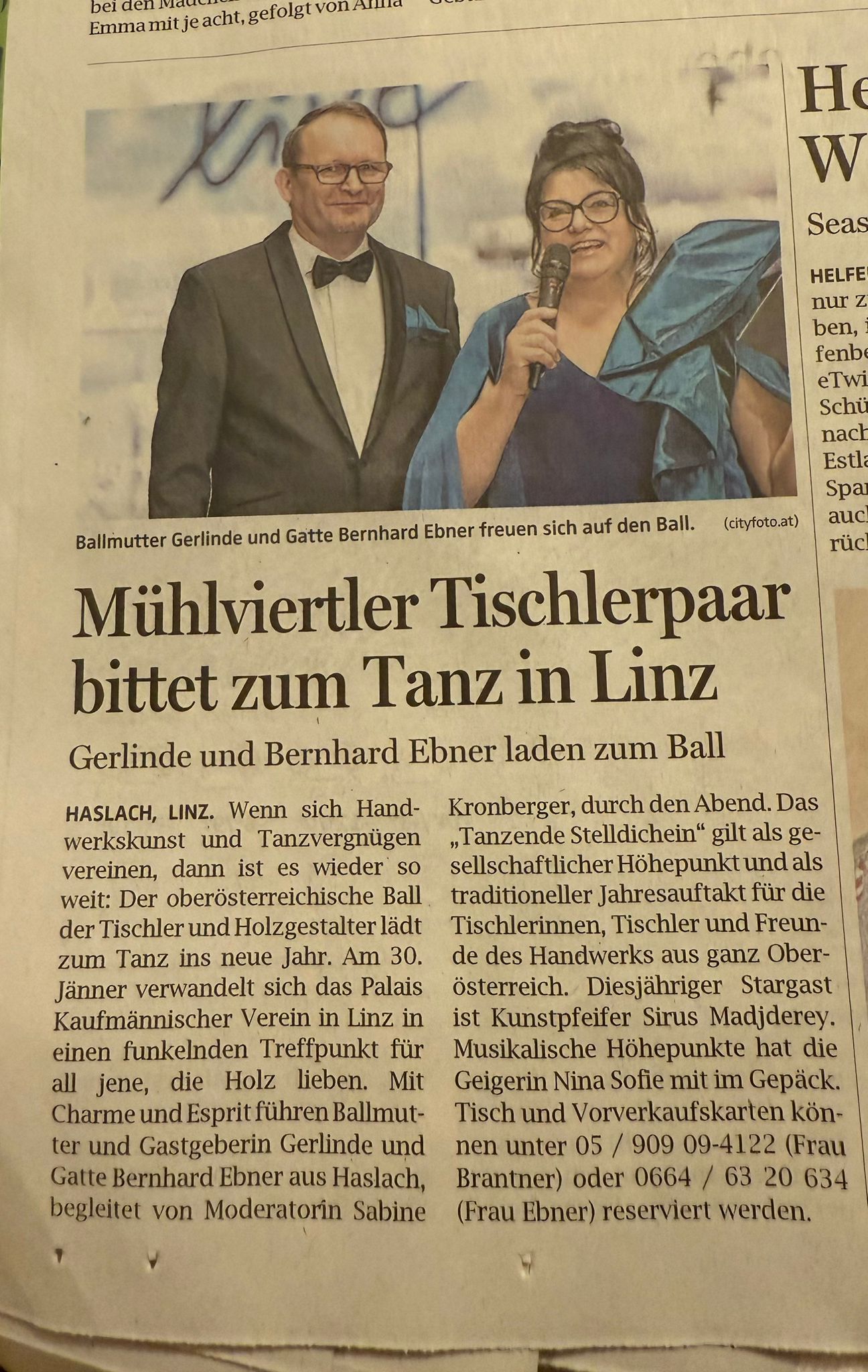 Tischlerball Berichterstattung
